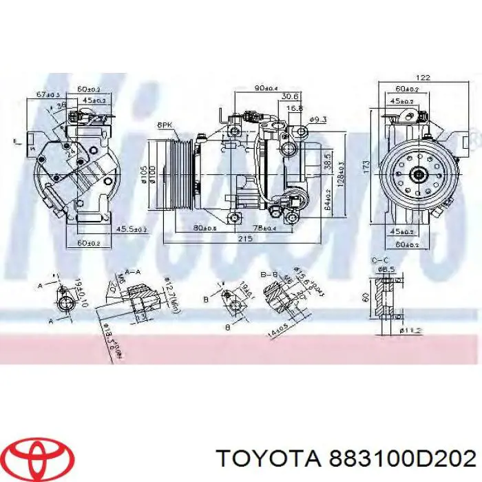 Do koszyka 883100D202 Toyota Sprężarka klimatyzacji