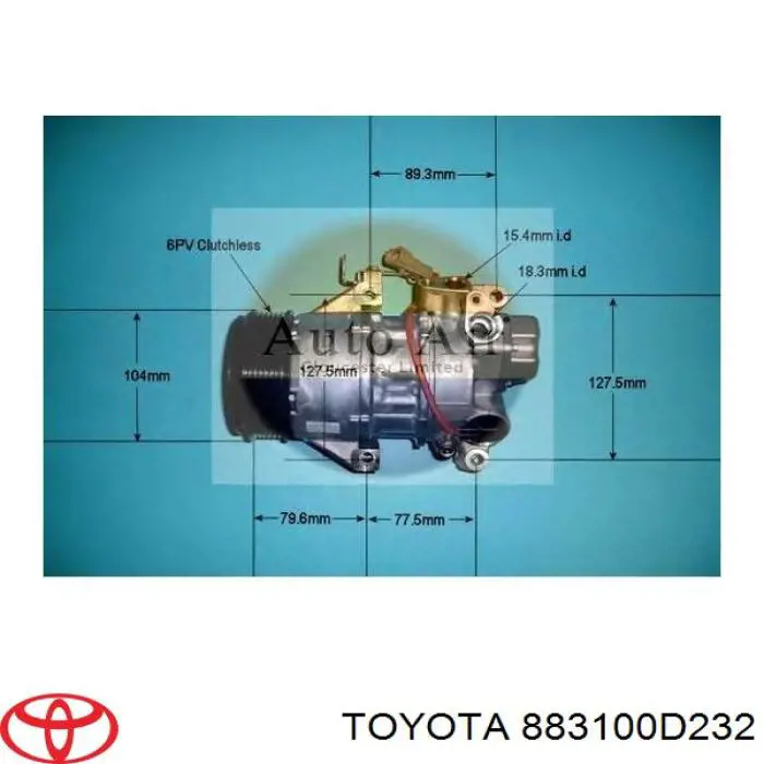 Sprężarka klimatyzacji Toyota 883100D232 cena, od 238,61 USD