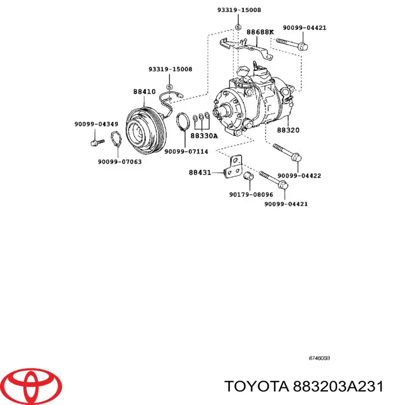 Sprężarka klimatyzacji Toyota 883203A231 cena, od 3574,61 USD