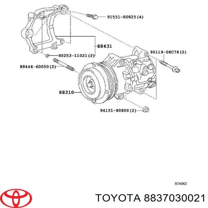 8837030021 Toyota sprężarka klimatyzacji