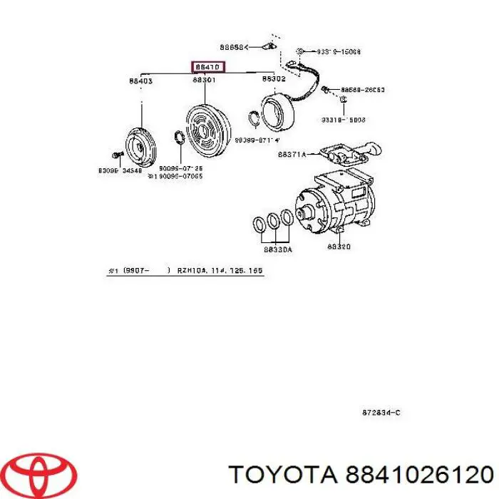 Sprzęgło sprężarki klimatyzacji do Toyota Hiace III H10