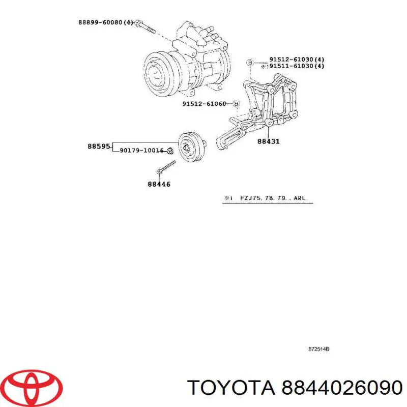 Do koszyka 8844026090 Toyota Rolka napinacza paska napędowego