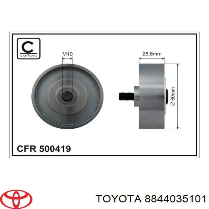 8844035101 Toyota Rolka prowadząca, kierunkowa paska napędowego