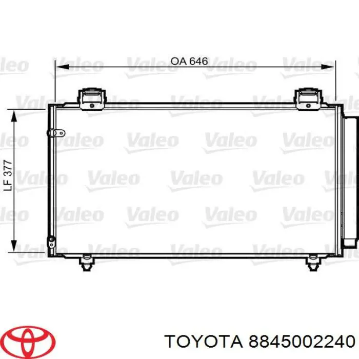 Chłodnica klimatyzacji Toyota 8845002240 cena, od 56,28 USD