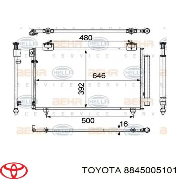 Do koszyka 8845005101 Toyota Chłodnica klimatyzacji