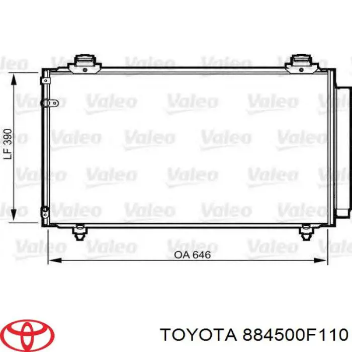 Do koszyka 884500F110 Toyota Chłodnica klimatyzacji