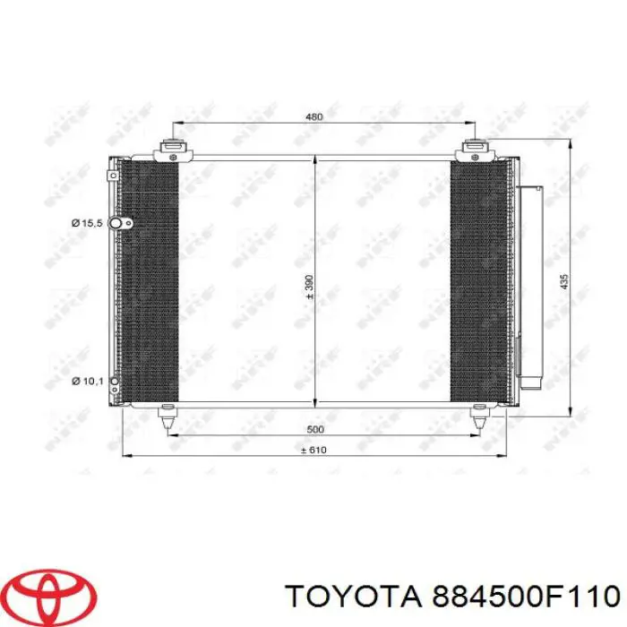 Chłodnica klimatyzacji Toyota 884500F110 cena, od 82,19 USD