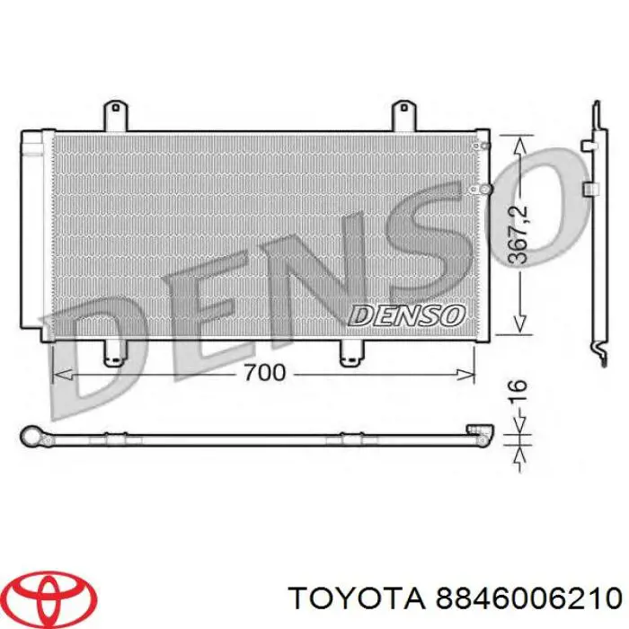 Chłodnica klimatyzacji Toyota 8846006210 cena, od 106,93 USD