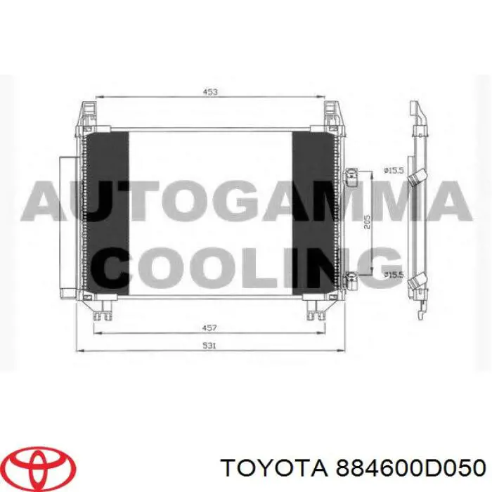 Do koszyka 884600D050 Toyota Chłodnica klimatyzacji