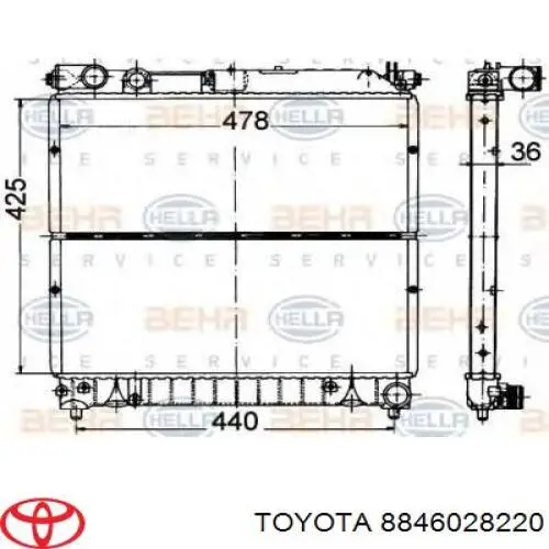 Chłodnica klimatyzacji Toyota 8846028220 cena, od 891,73 USD