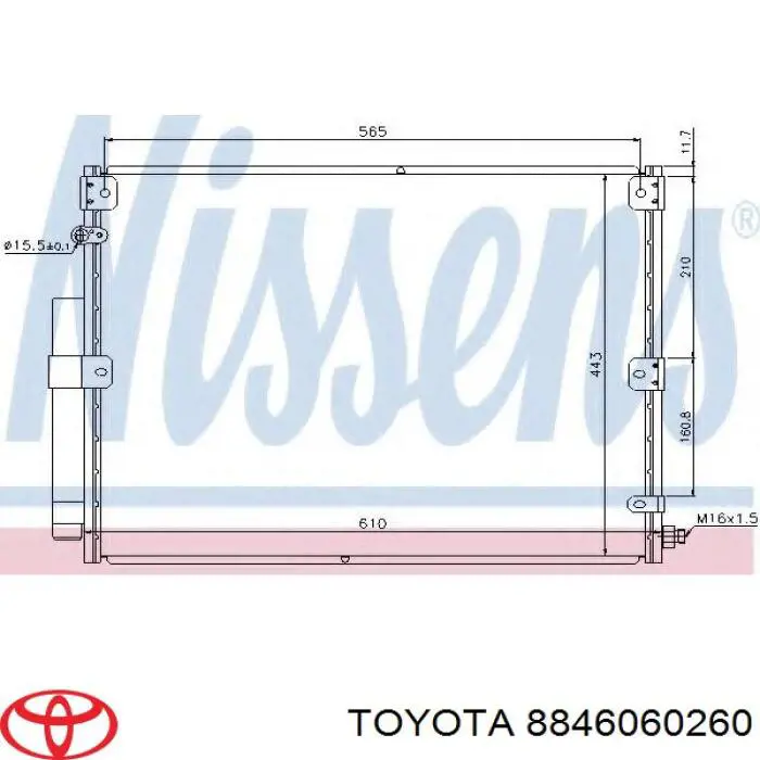 Do koszyka 8846060260 Toyota Chłodnica klimatyzacji