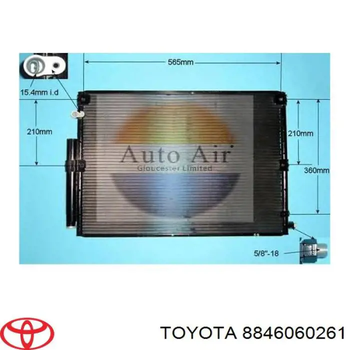 Chłodnica klimatyzacji Toyota 8846060261 cena, od 143,50 USD