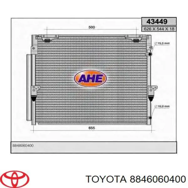 8846060400 Toyota Chłodnica klimatyzacji