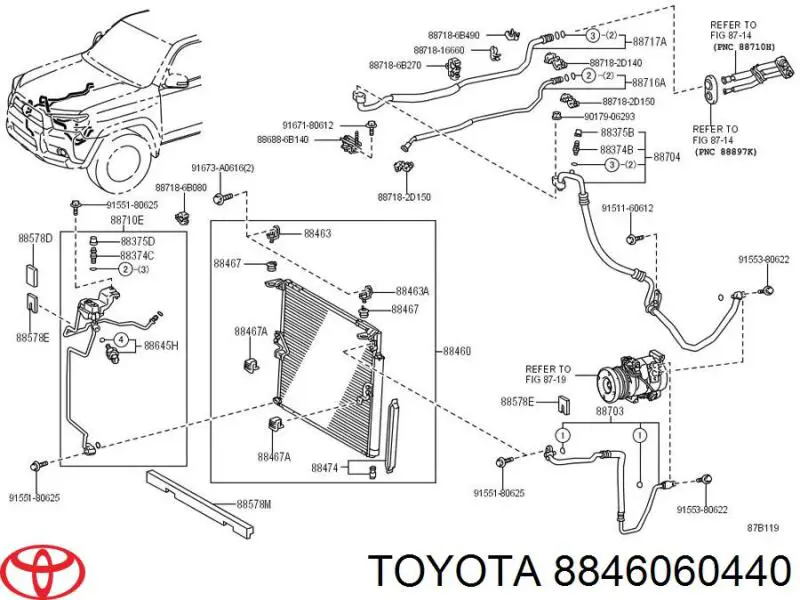 8846060440 Toyota Chłodnica klimatyzacji