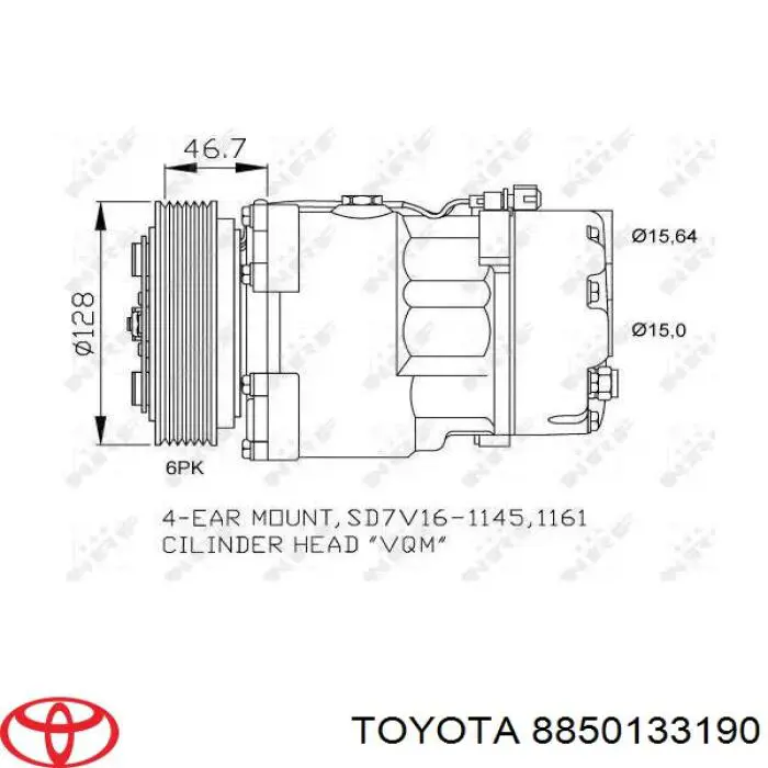 Parownik klimatyzacji Toyota 8850133190 cena, od 123,67 USD