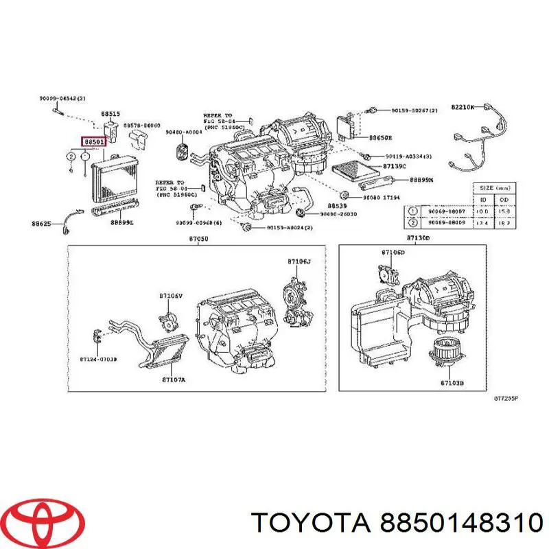 Do koszyka 8850148310 Toyota Parownik klimatyzacji