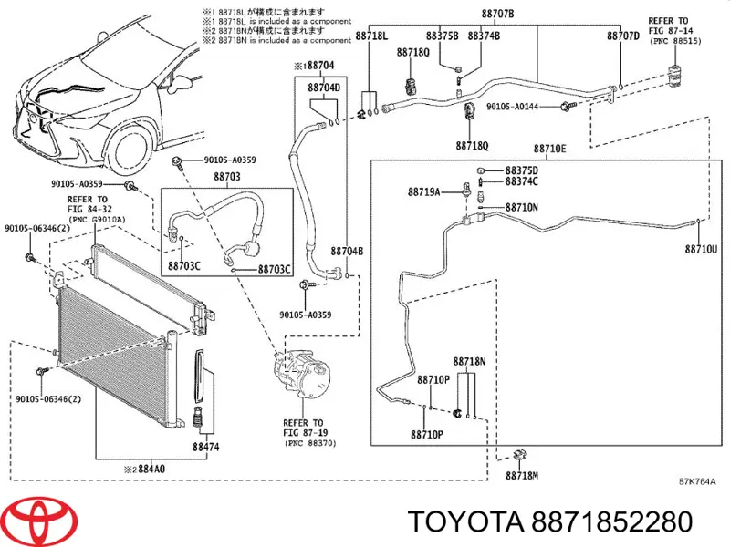Zacisk węża klimatyzatora Toyota 8871852280 cena, od 11,85 USD
