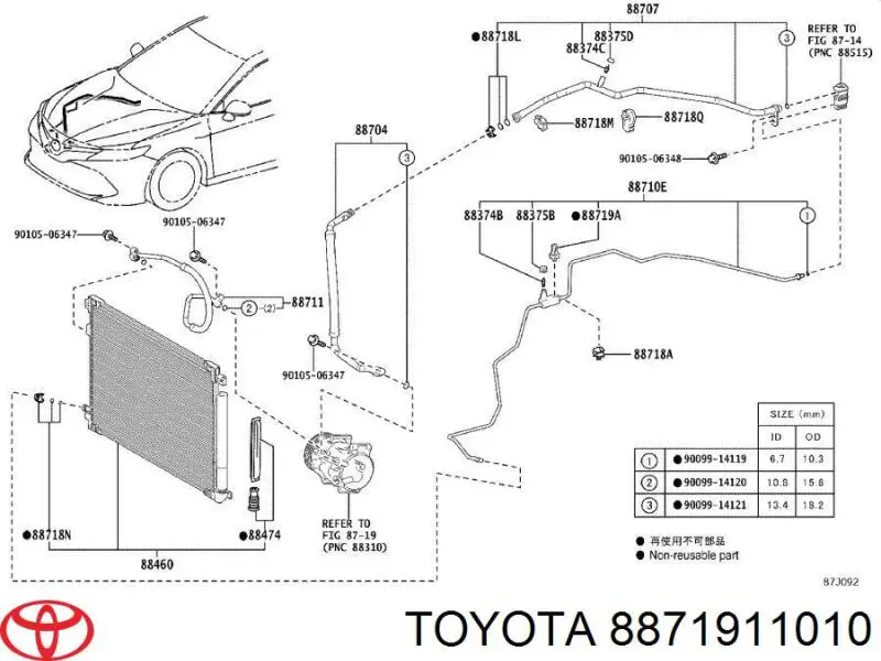 Zawór termostatyczny klimatyzacji Toyota 8871911010 cena, od 49,12 USD