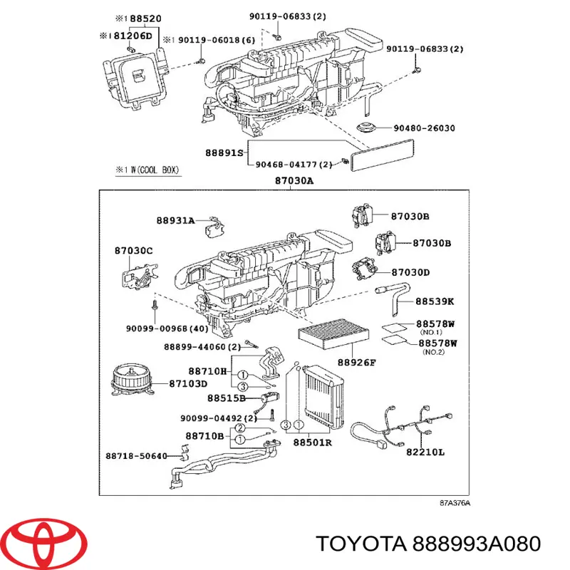 888993A080 Toyota Ramka filtra kabiny