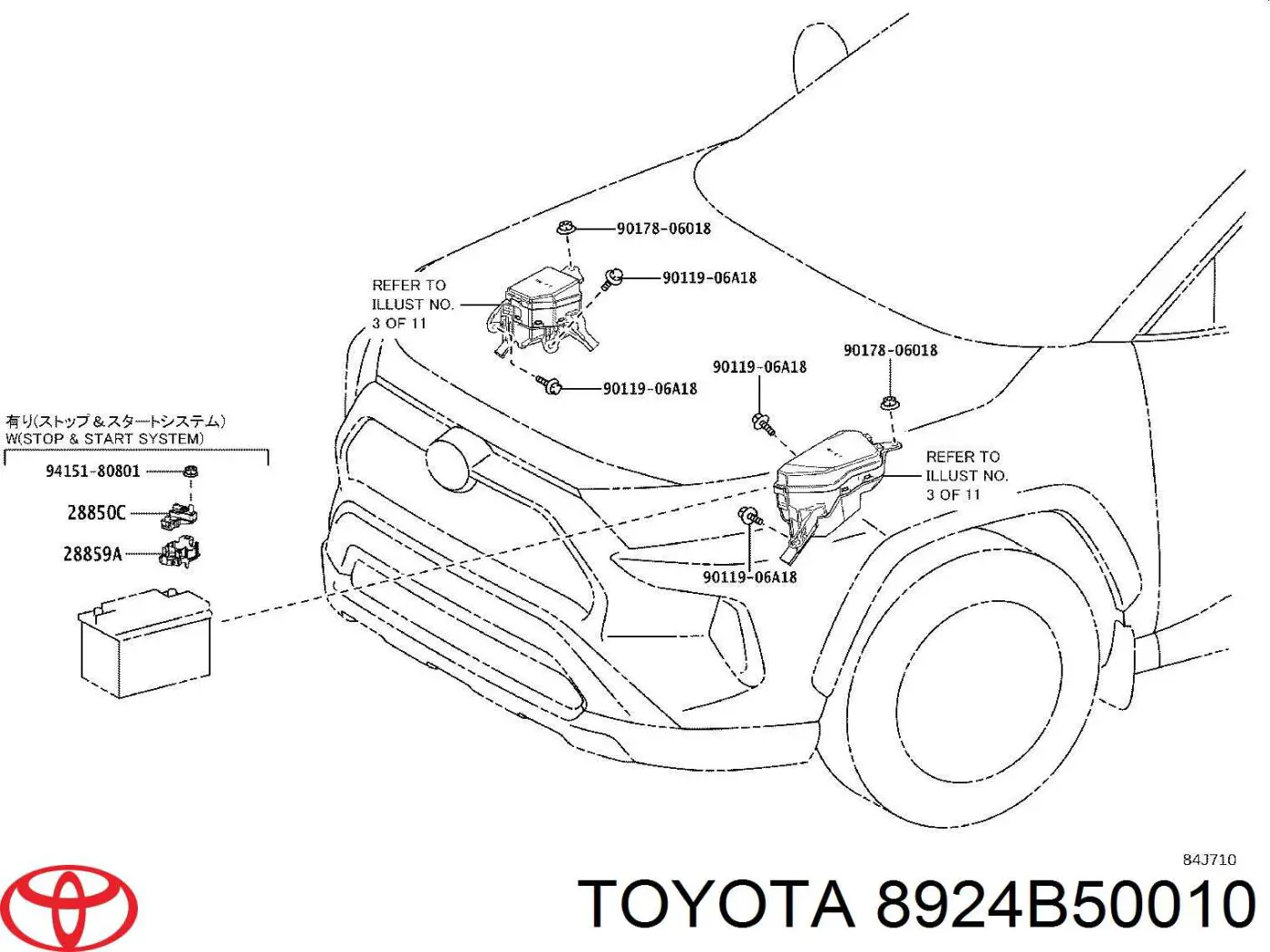 8924B50010 Toyota Czujnik kąta skrętu kierownicy