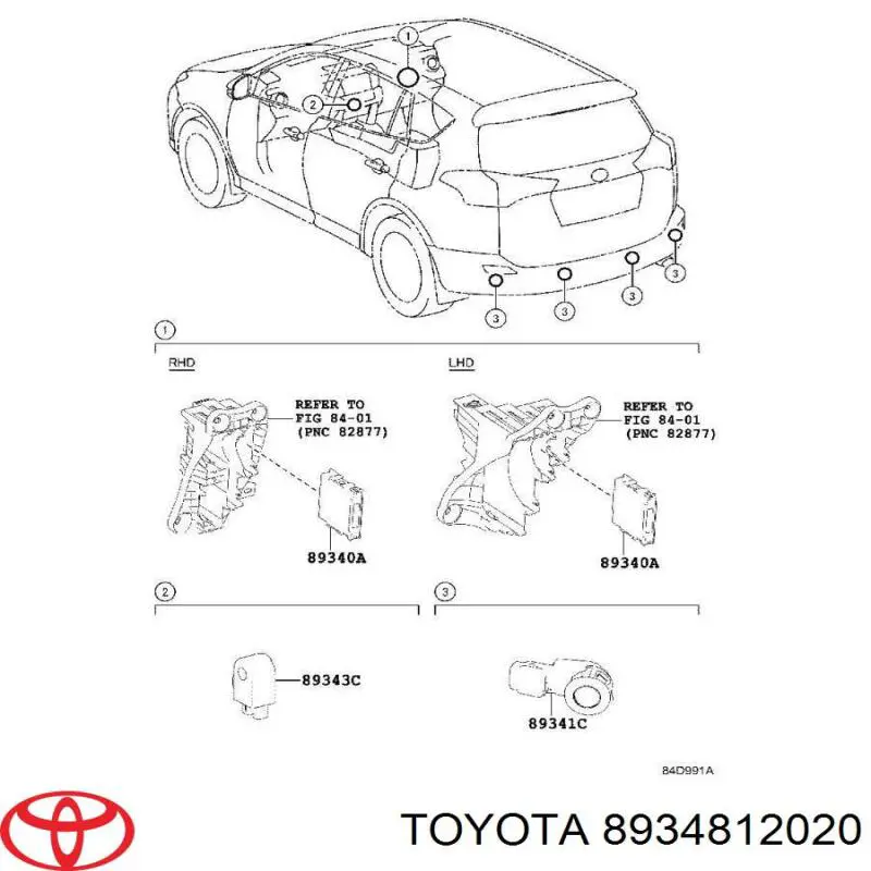 8934812020 Toyota Wspornik czujnika parkowania przedni boczny
