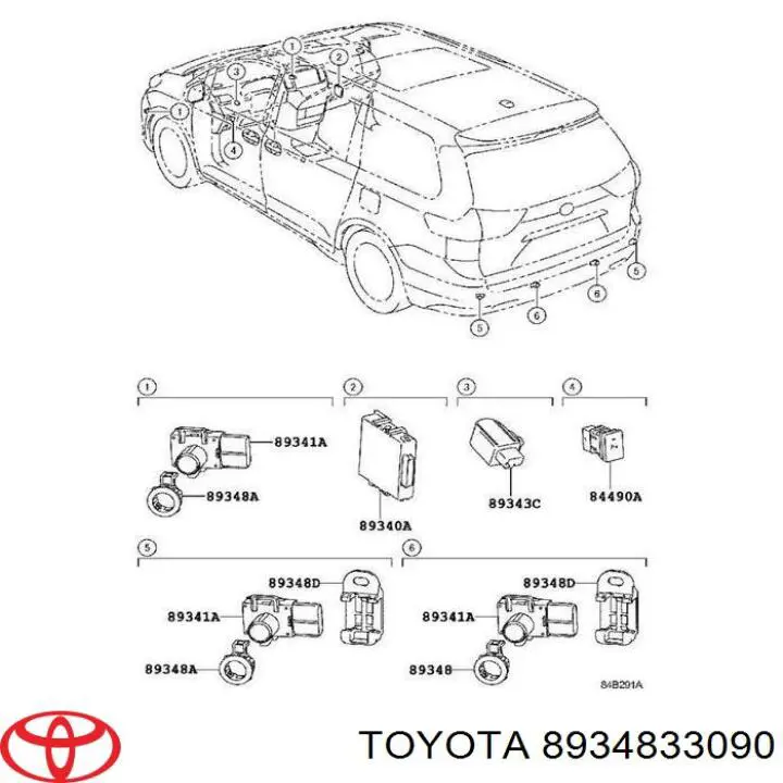 Wspornik czujnika parkowania tylny środkowy Toyota 8934833090 cena, od 6,04 USD