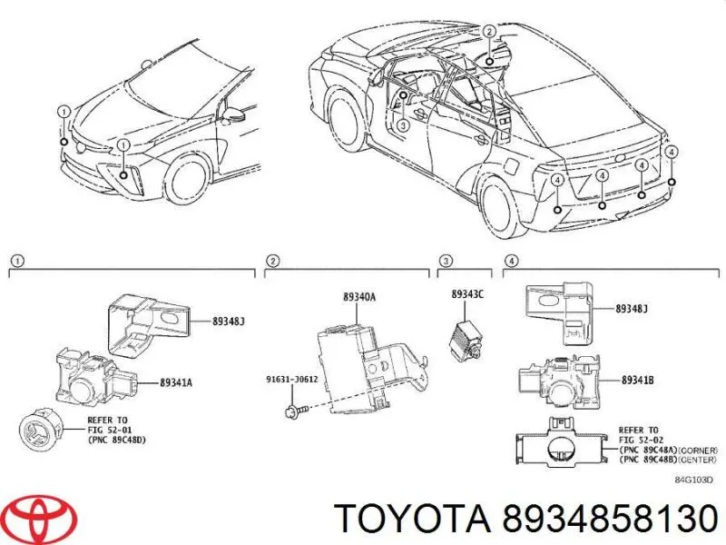 8934858130 Toyota Wspornik czujnika parkowania przedni boczny