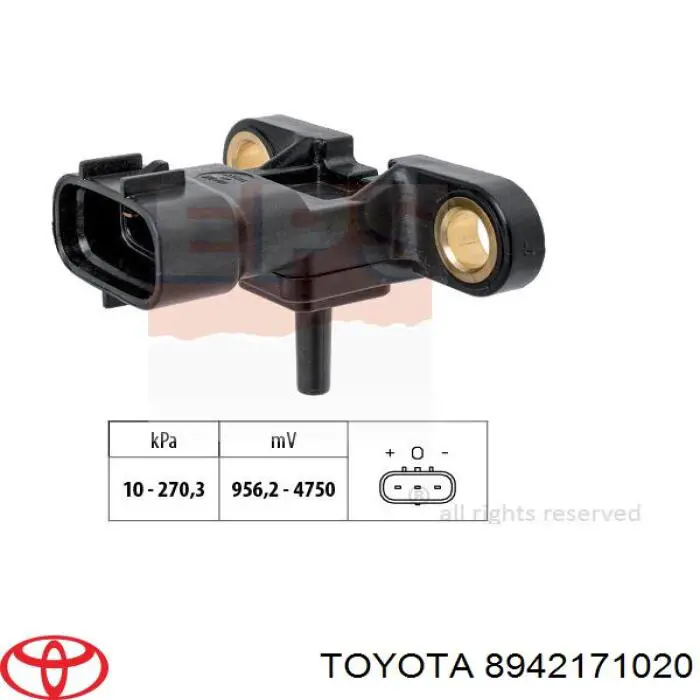 Czujnik ciśnienia doładowania (powietrza w turbinę) Toyota 8942171020 cena, od 27,79 USD