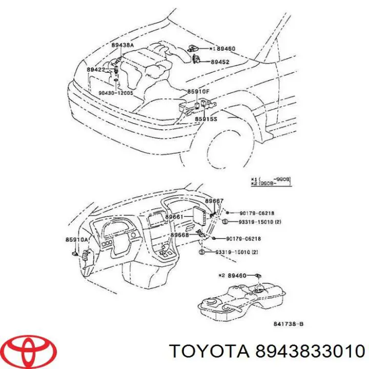 Czujnik pompy wspomagania Toyota 8943833010 cena, od 28,03 USD