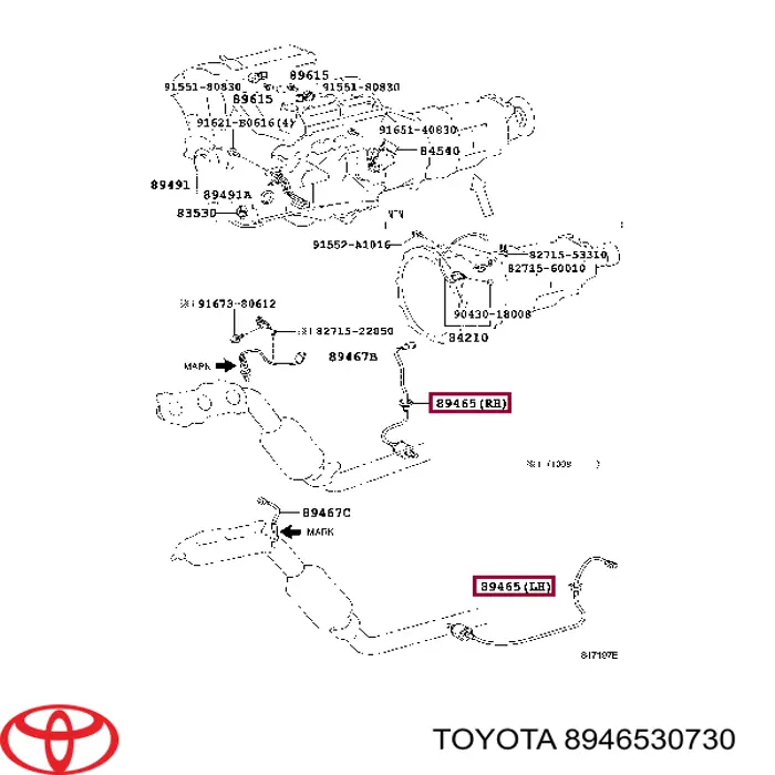 8946530730 Toyota Sonda lambda czujnik tlenu po katalizatorze lewy