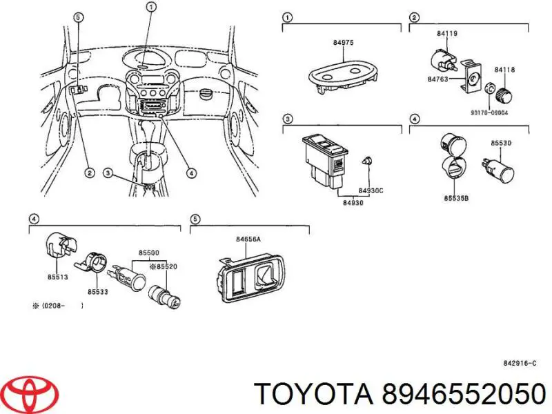 Sonda lambda czujnik tlenu przed katalizatorem Toyota 8946552050 cena, od 45,97 USD