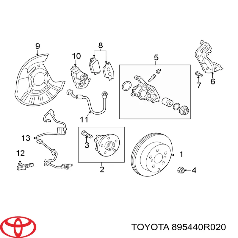895440R020 Toyota Czujnik ABS tylny
