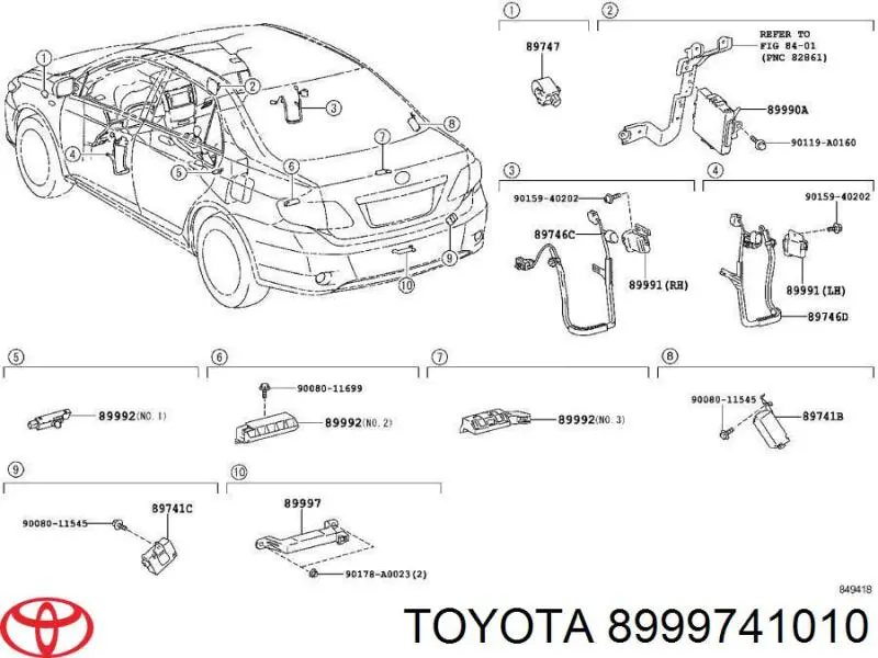 Antena zamka bagażnika Toyota 8999741010 cena, od 42,56 USD