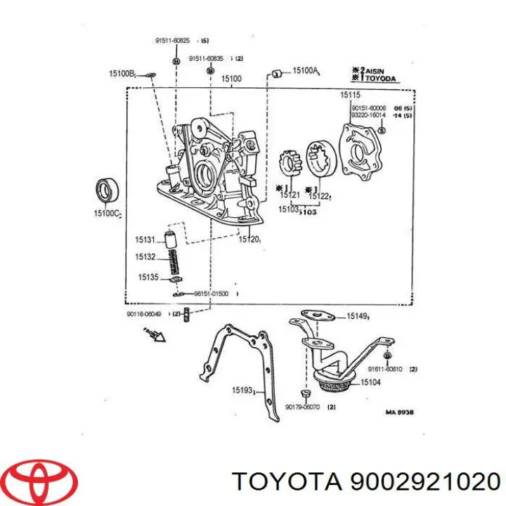 9002921020 Toyota uszczelniacz pompy olejowej automatycznej skrzyni biegów