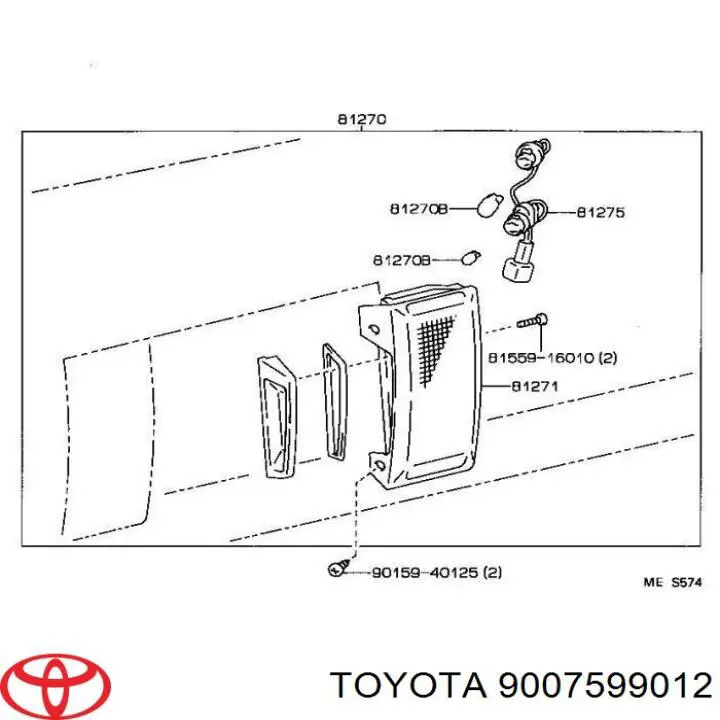 Oprawka żarówki kierunkowskazu Toyota 9007599012 cena, od 6,94 USD