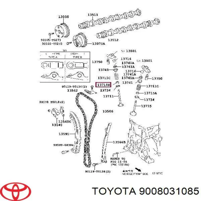 9008031085 Toyota uszczelniacz zaworu wylotowego