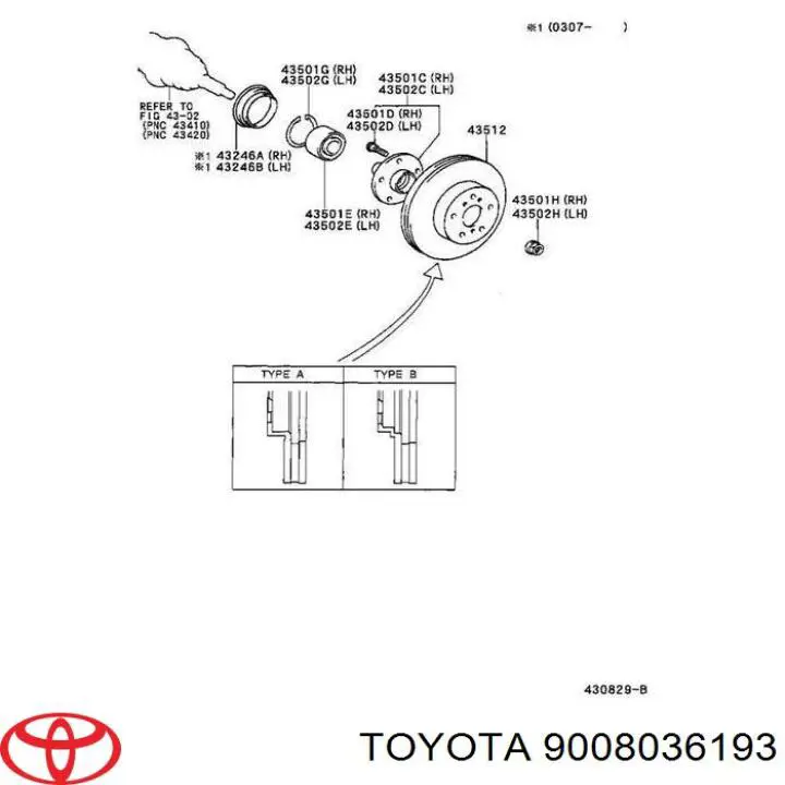 Do koszyka 9008036193 Toyota Łożysko piasty przedniej