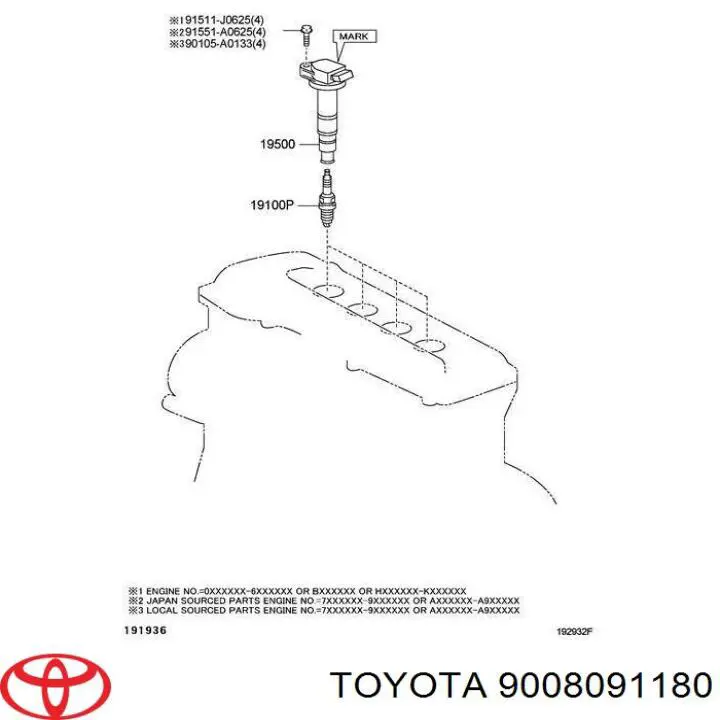9008091180 Toyota Świeca zapłonowa
