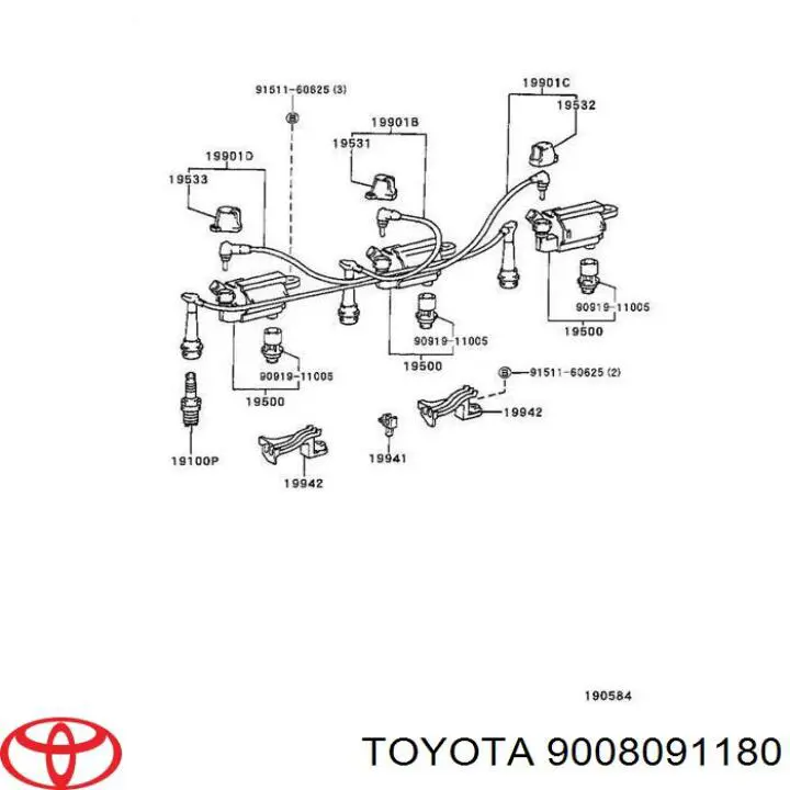 Świeca zapłonowa 9008091180 Toyota
