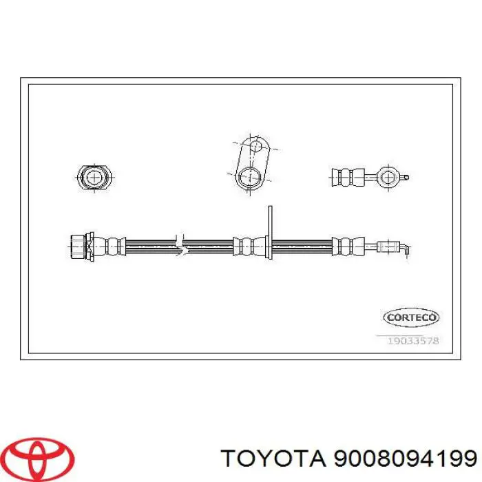 Do koszyka 9008094199 Toyota Przewód hamulcowy tylny prawy