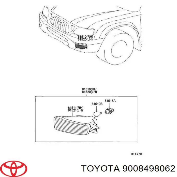 Do koszyka 9008498062 Toyota Żarówka