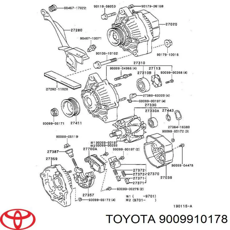 Łożysko alternatora Toyota 9009910178 cena, od 11,23 USD