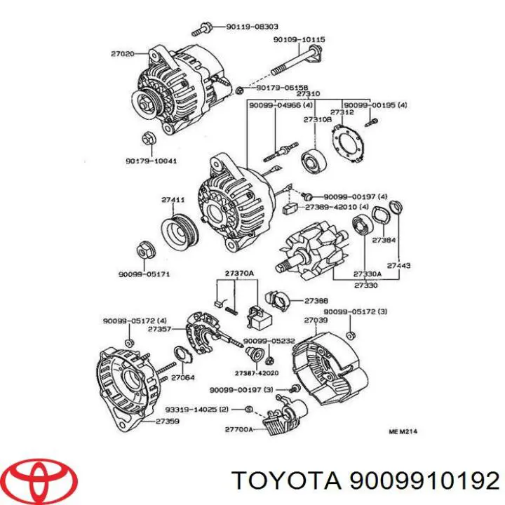 9009910192 Toyota Łożysko alternatora