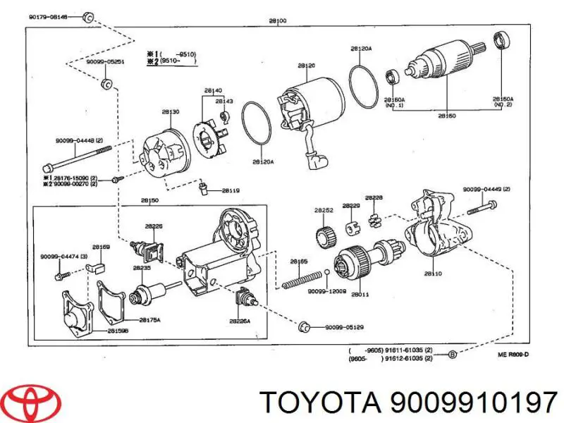 9009910197 Toyota łożysko rozrusznika