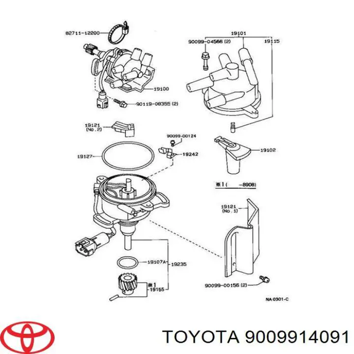 Pierścień uszczelniający rozdzielacza zapłonu Toyota 9009914091 cena, od 5,79 USD