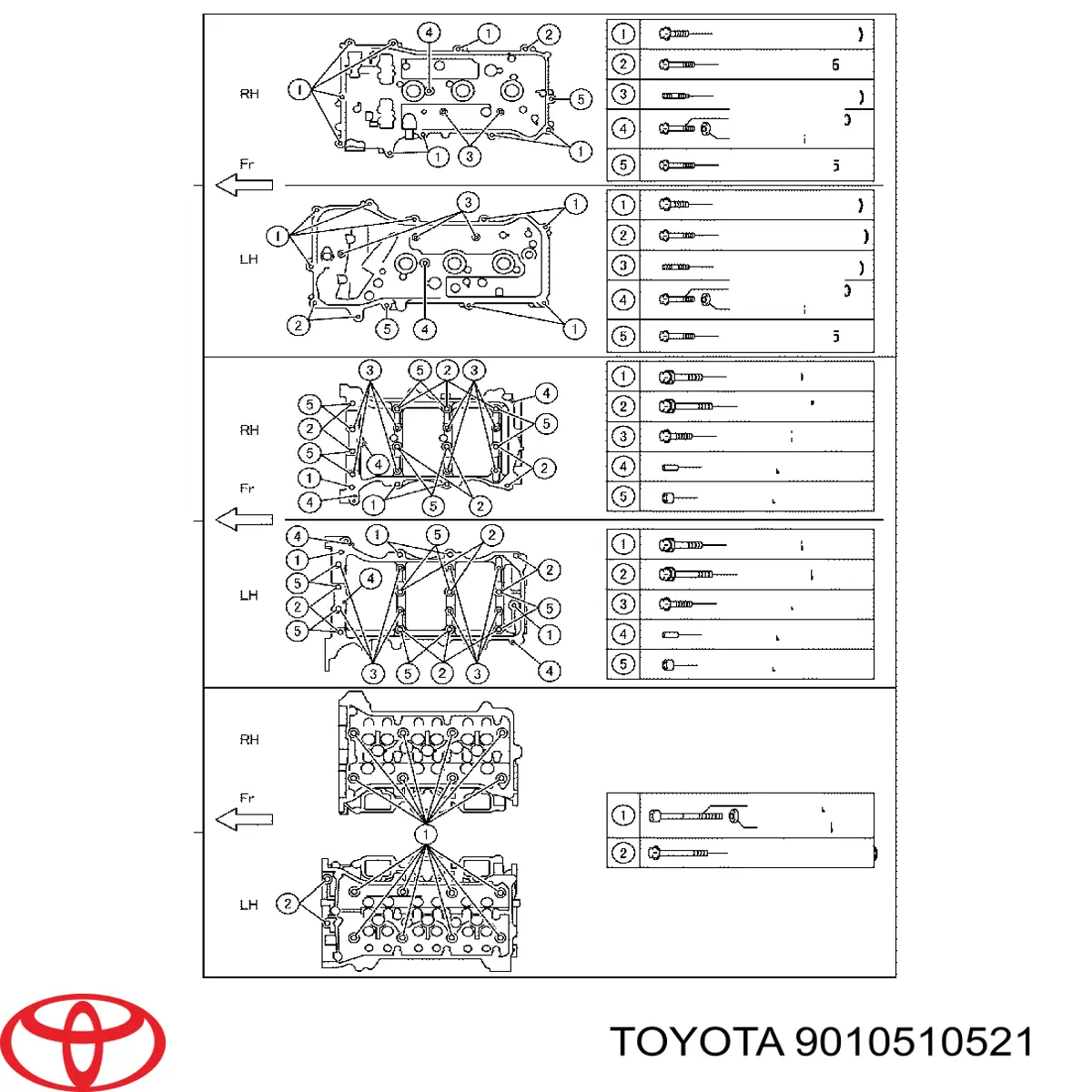 Śruba głowicy cylindrów Toyota Camry (V40)