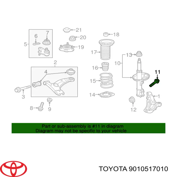 Śruba mocowania amortyzatora przedniego Toyota Solara (V3)