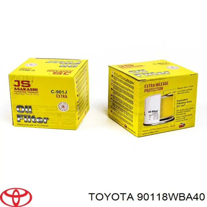 Do koszyka 90118WBA40 Toyota Filtr oleju