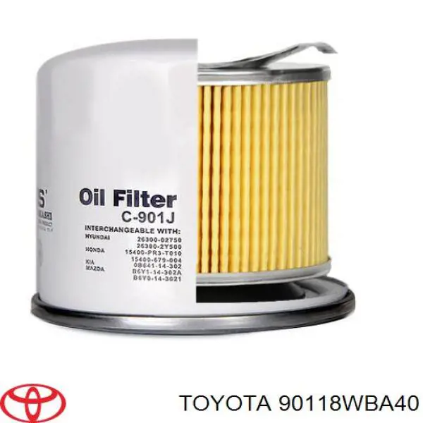 Do koszyka 90118WBA40 Toyota Filtr oleju