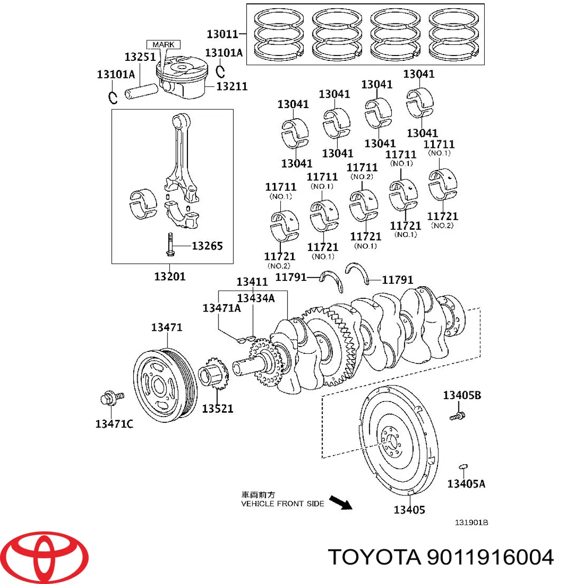 Śruba koła pasowego wału korbowego Toyota 9011916004 cena, od 8,07 USD